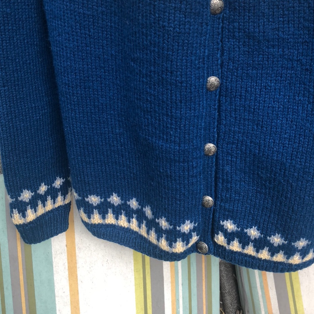 Hand Knitted Button Down Sweater - image 3